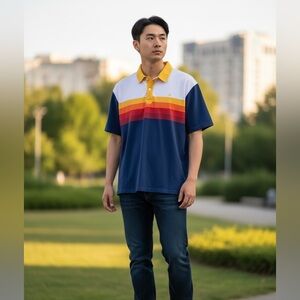 Tipsy Elves Colorful Striped Polo